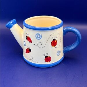 Blue and White Ladybug Watering Can